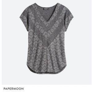 Papermoon Gray and White Shirt